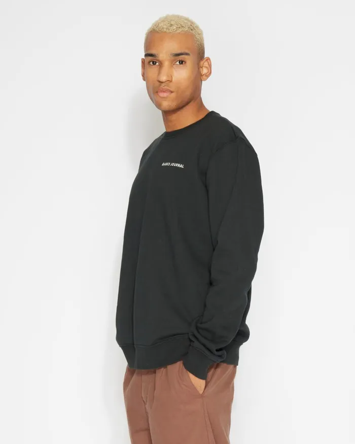 Men Banks Journal Fleeces and Knitwear Label Crew Standard Fleece Black Men Banks Journal Fleeces and Knitwear Label Crew Standard Fleece Black