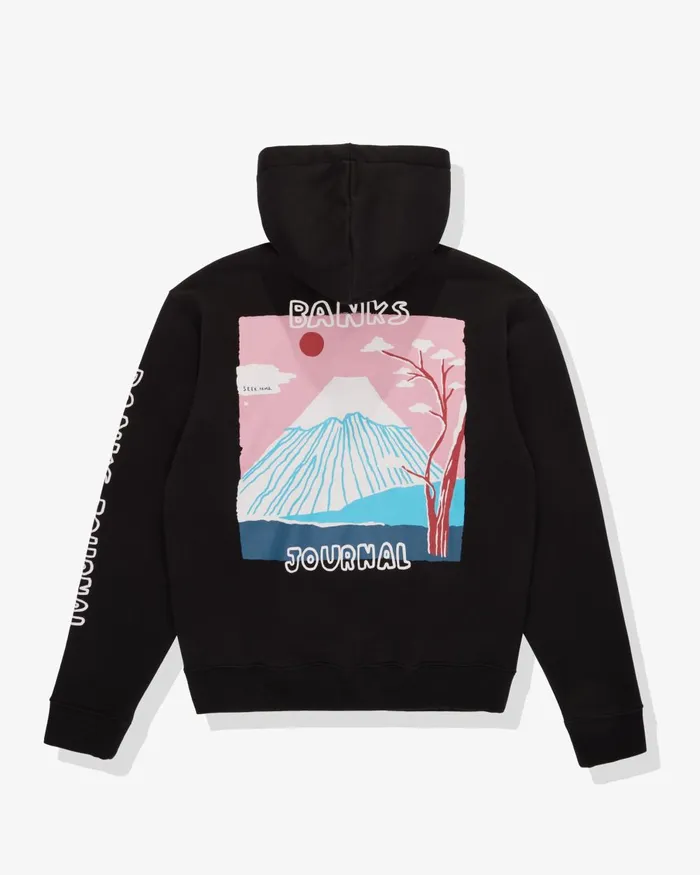 Men Banks Journal Fleeces and Knitwear Mt Fuji Hoodie Fleece Black