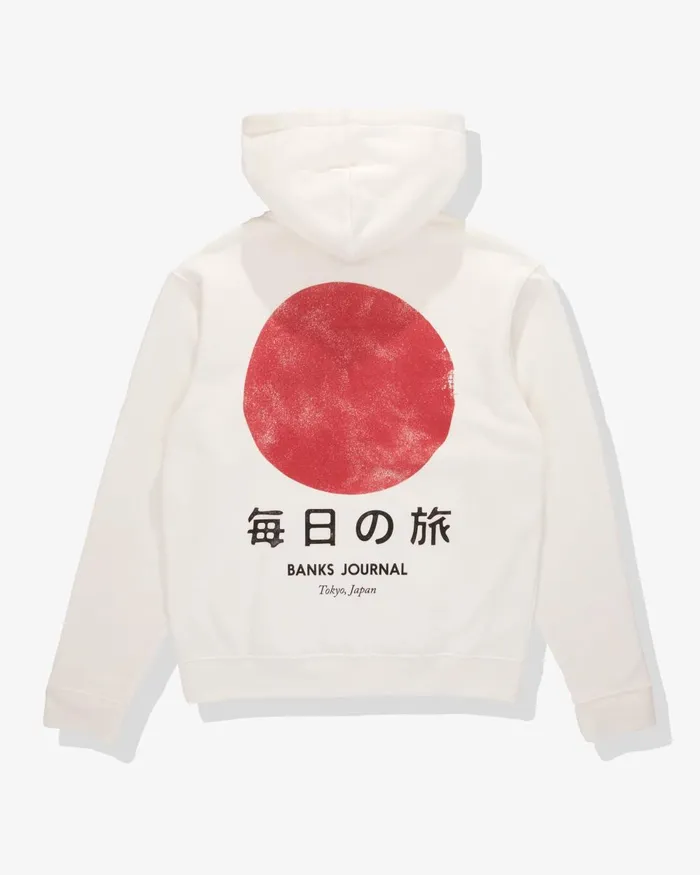 Men Banks Journal Fleeces and Knitwear Rising Sun Hoodie Fleece Off White
