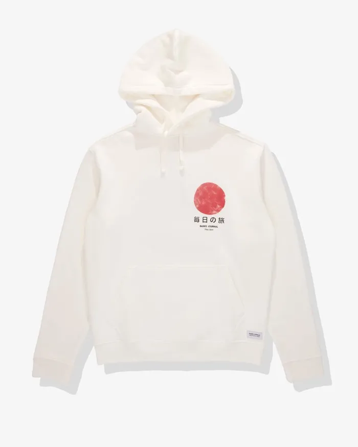Men Banks Journal Fleeces and Knitwear Rising Sun Hoodie Fleece Off White Men Banks Journal Fleeces and Knitwear Rising Sun Hoodie Fleece Off White