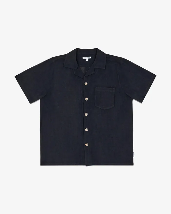 Men Banks Journal Shirts Brighton SS Woven Shirt Black