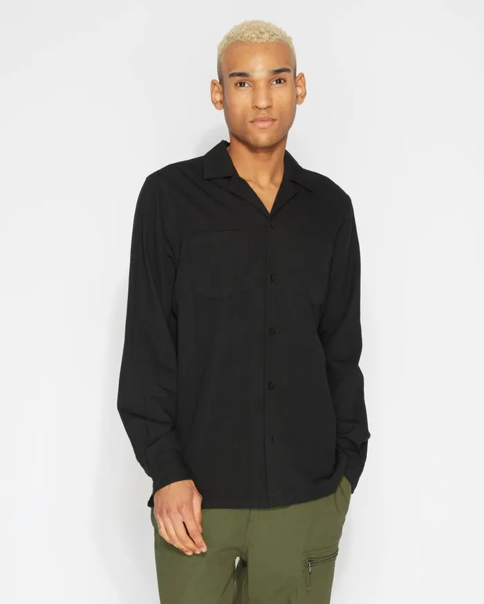 Men Banks Journal Shirts Jordi LS Woven Shirt Black