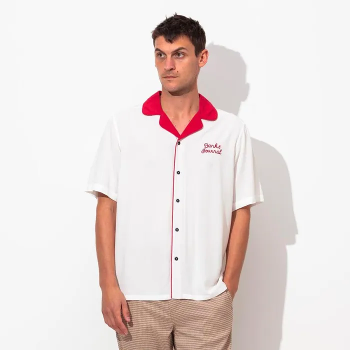 Men Banks Journal Shirts Mahalo SS Woven Shirt Off White Men Banks Journal Shirts Mahalo SS Woven Shirt Off White