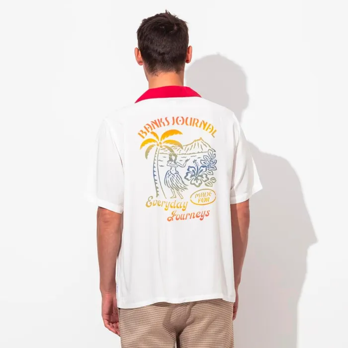 Men Banks Journal Shirts Mahalo SS Woven Shirt Off White Men Banks Journal Shirts Mahalo SS Woven Shirt Off White