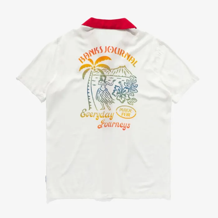 Men Banks Journal Shirts Mahalo SS Woven Shirt Off White Men Banks Journal Shirts Mahalo SS Woven Shirt Off White