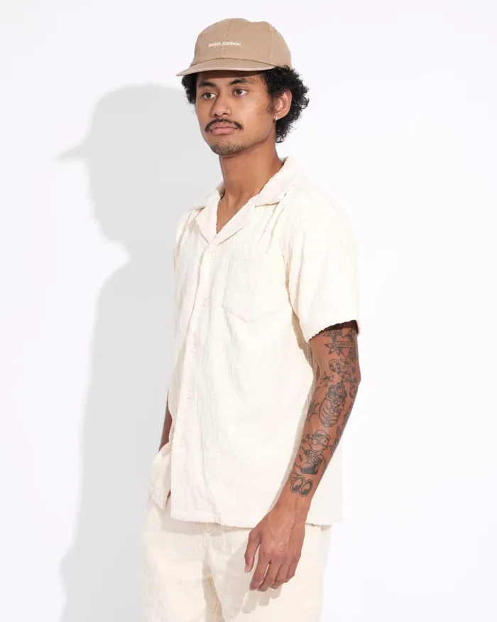 Men Banks Journal Shirts Skyline SS Woven Shirt Seed Pearl Men Banks Journal Shirts Skyline SS Woven Shirt Seed Pearl