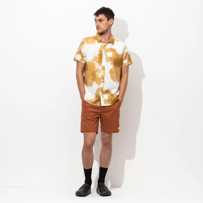 Men Banks Journal Shirts Washed Up SS Woven Shirt Tobacco Men Banks Journal Shirts Washed Up SS Woven Shirt Tobacco