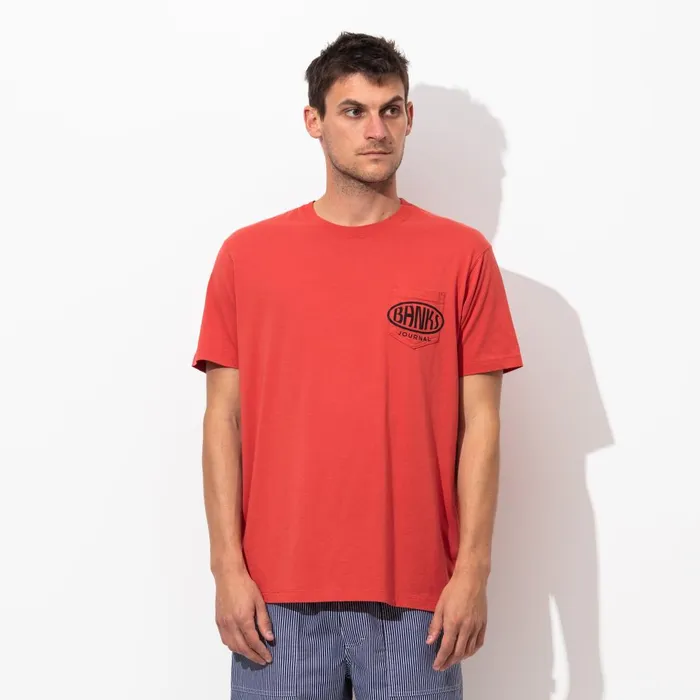 Men Banks Journal TShirts Au Revoir Faded Tee Shirt Vintage Red Men Banks Journal TShirts Au Revoir Faded Tee Shirt Vintage Red