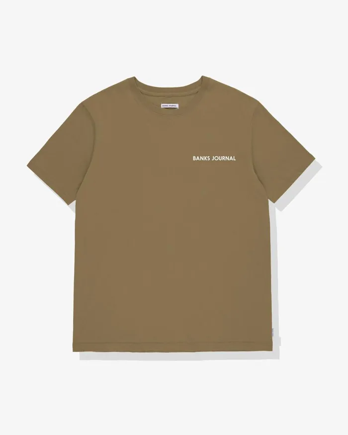 Men Banks Journal TShirts Label Classic Tee Shirt Khaki