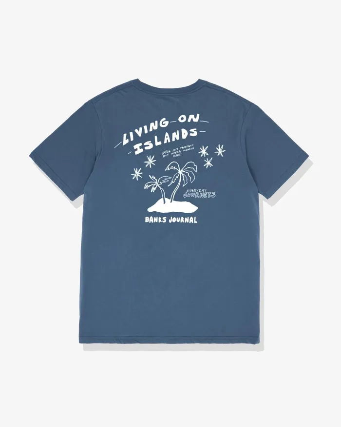 Men Banks Journal TShirts Living On Islands Classic Tee Shirt Mallard Blue
