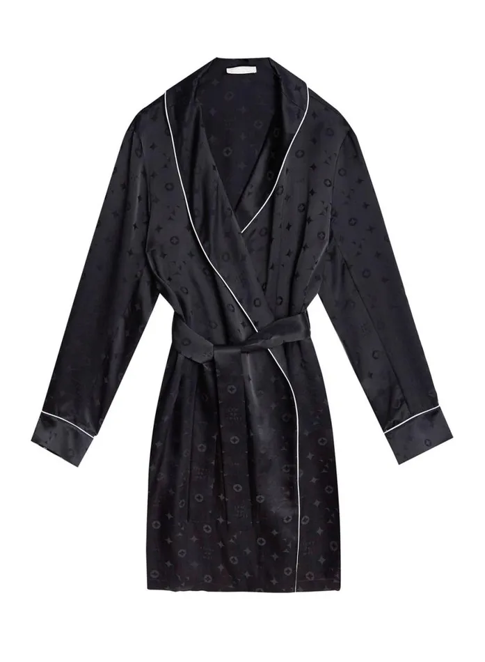 Menswear LingerieClothing Fleur Du Mal Men039s Silk Jacquard Robe Black
