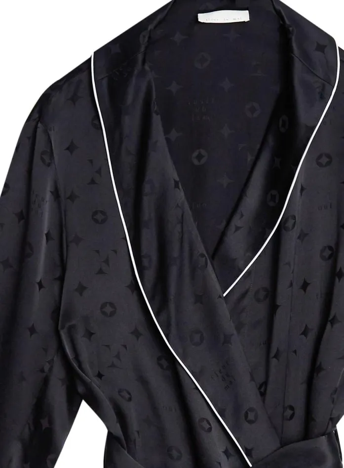 Menswear LingerieClothing Fleur Du Mal Men039s Silk Jacquard Robe Black