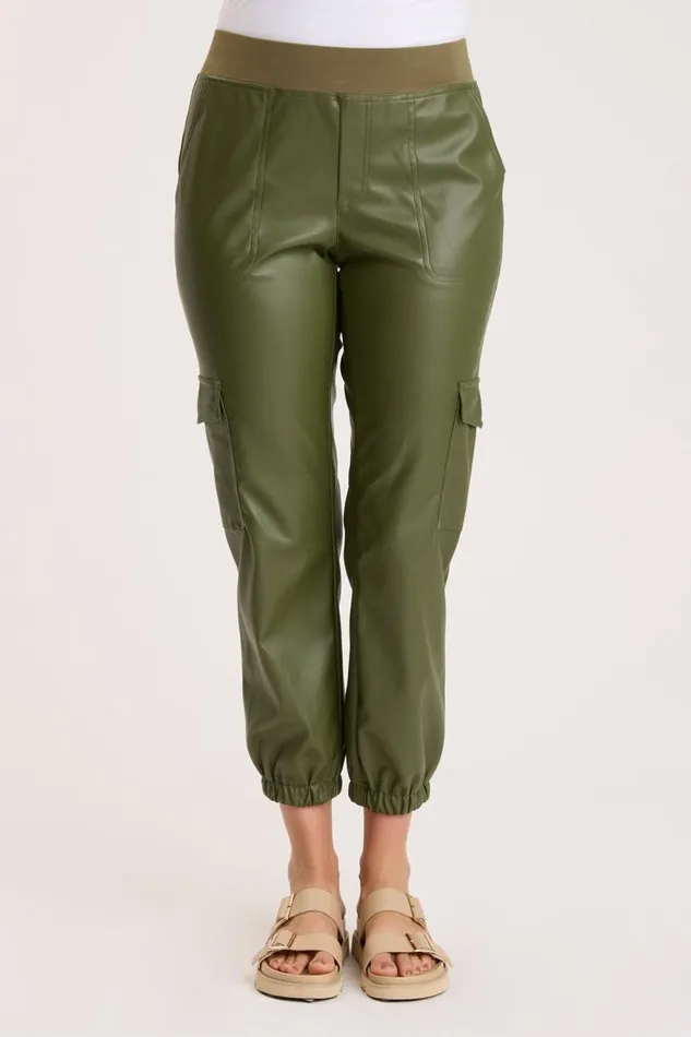 Merrick Jogger Moss Leatherette Clothing XCVI Pants