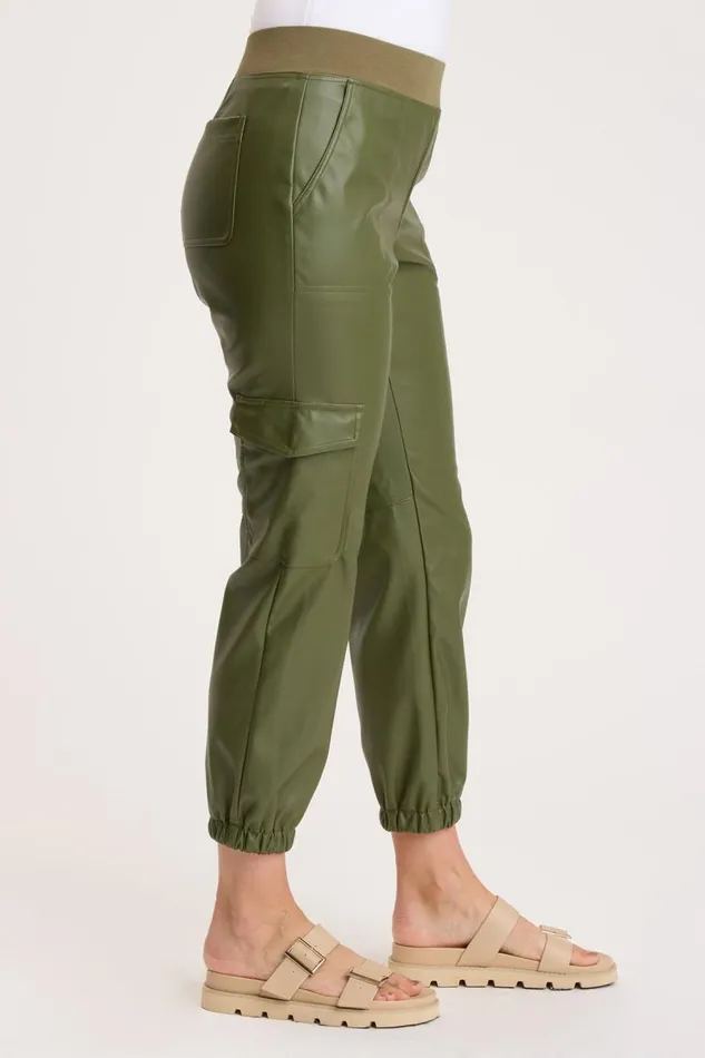 Merrick Jogger Moss Leatherette Clothing XCVI Pants