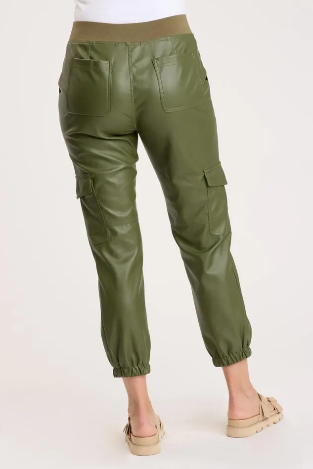 Merrick Jogger Moss Leatherette Clothing XCVI Pants