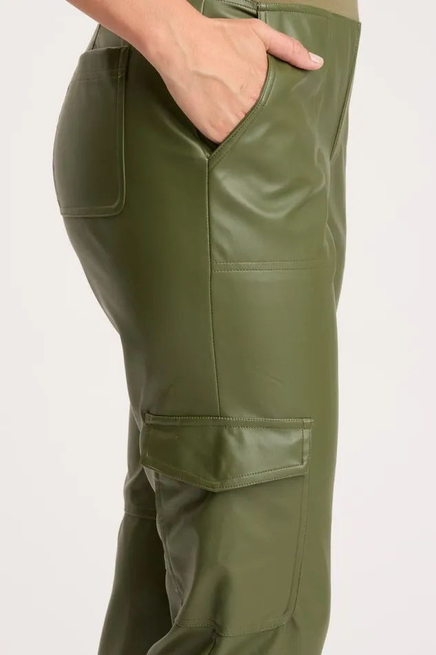 Merrick Jogger Moss Leatherette Clothing XCVI Pants