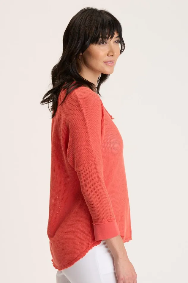 Mesh Fira Pullover Grapefruit Pigment Clothing XCVI Sweatshirts