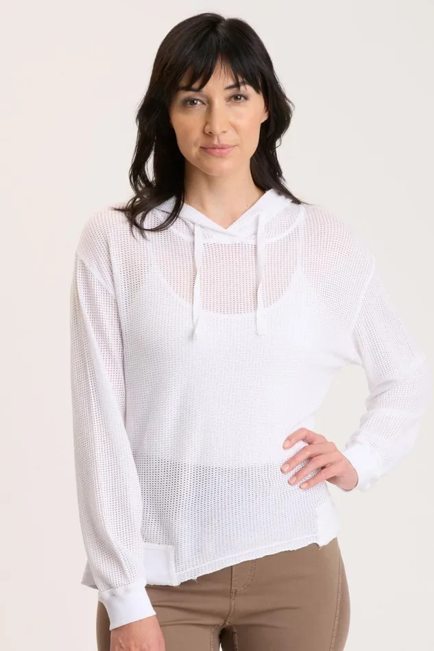 Mesh Sidel Hoodie White Clothing XCVI Sweatshirts