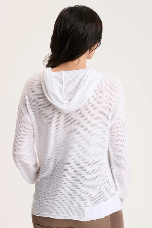 Mesh Sidel Hoodie White Clothing XCVI Sweatshirts