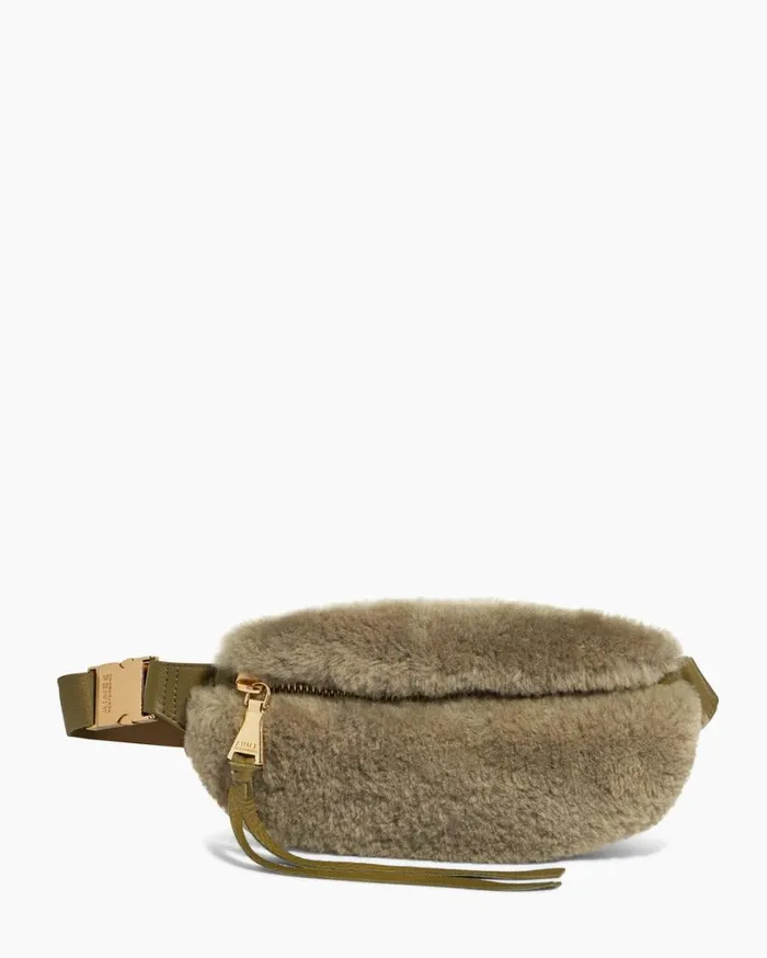 Milan Bum Bag Kelp Shearling Women Aimee Kestenberg Bum Bags and Belt Bags