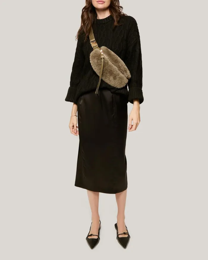 Milan Bum Bag Kelp Shearling Women Aimee Kestenberg Bum Bags and Belt Bags