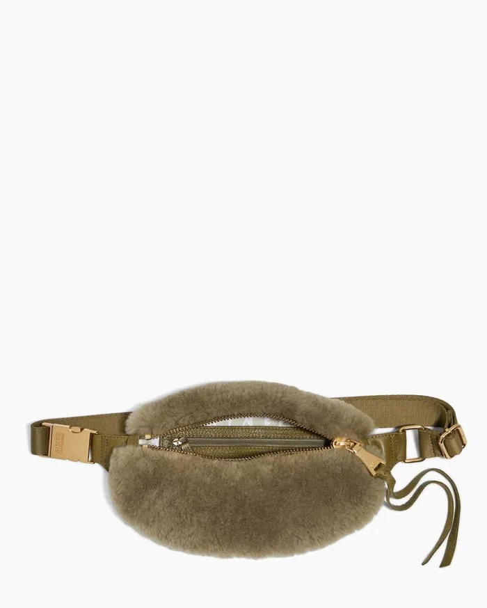 Milan Bum Bag Kelp Shearling Women Aimee Kestenberg Bum Bags and Belt Bags