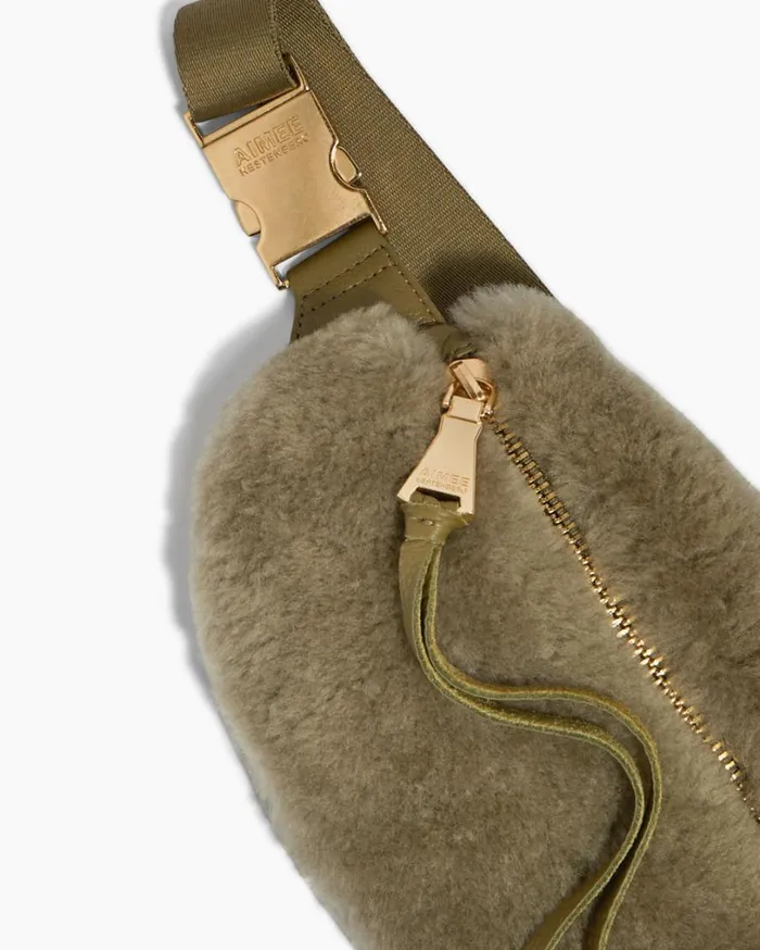 Milan Bum Bag Kelp Shearling Women Aimee Kestenberg Bum Bags and Belt Bags