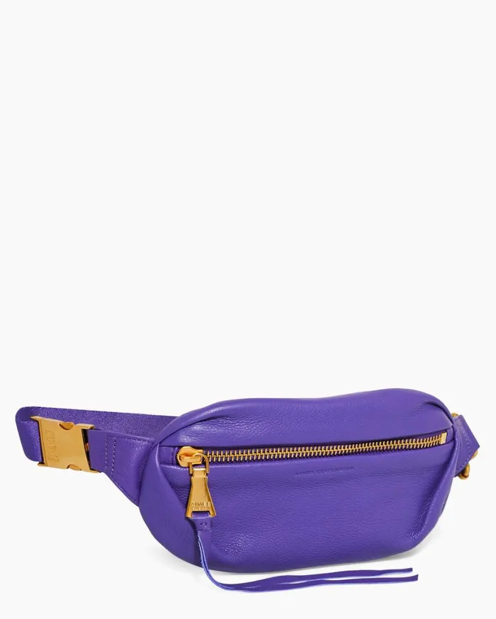 Milan Bum Bag Violet With 14k Yellow Gold Women Aimee Kestenberg Bum Bags and Belt Bags
