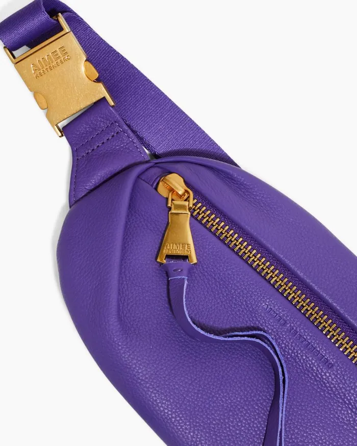 Milan Bum Bag Violet With 14k Yellow Gold Women Aimee Kestenberg Bum Bags and Belt Bags