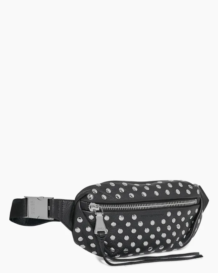 Milan Novelty Bum Bag Black With Disco Studs Women Aimee Kestenberg Bum Bags and Belt Bags