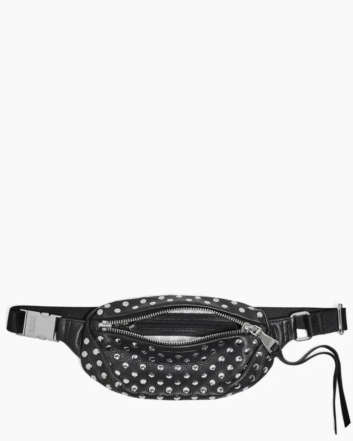 Milan Novelty Bum Bag Black With Disco Studs Women Aimee Kestenberg Bum Bags and Belt Bags