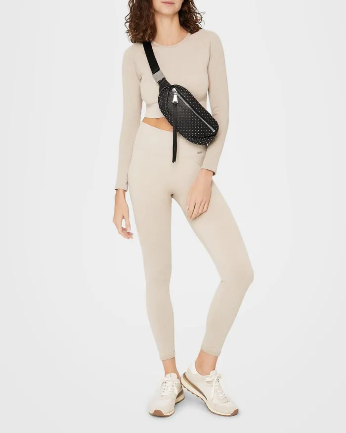 Milan Novelty Bum Bag Black With Microstuds Women Aimee Kestenberg Bum Bags and Belt Bags