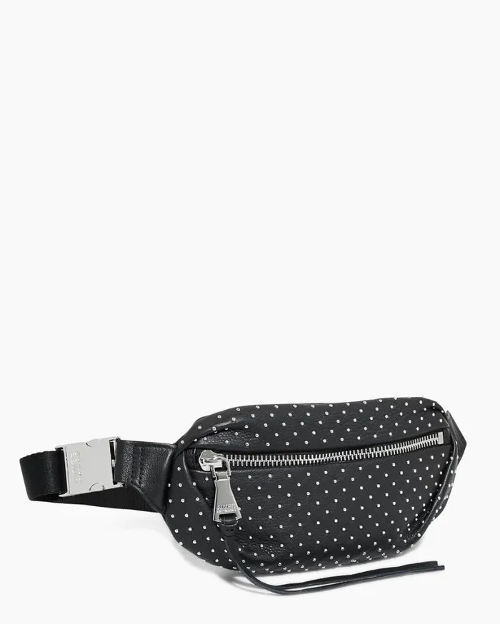 Milan Novelty Bum Bag Black With Microstuds Women Aimee Kestenberg Bum Bags and Belt Bags