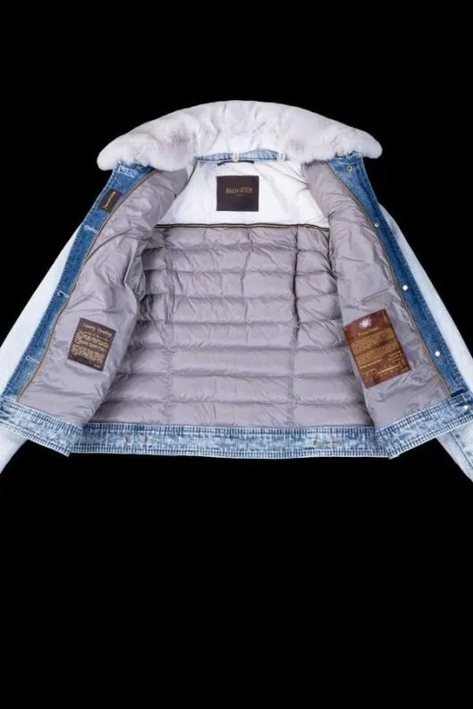 MooRER Jackets Women PETUNIAFUR104XN Blu Bleach