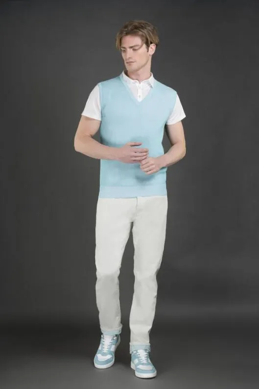 MooRER Knitwear Men ANSONSIA Caribbeanturquoisebianco