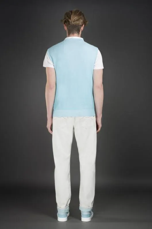 MooRER Knitwear Men ANSONSIA Caribbeanturquoisebianco