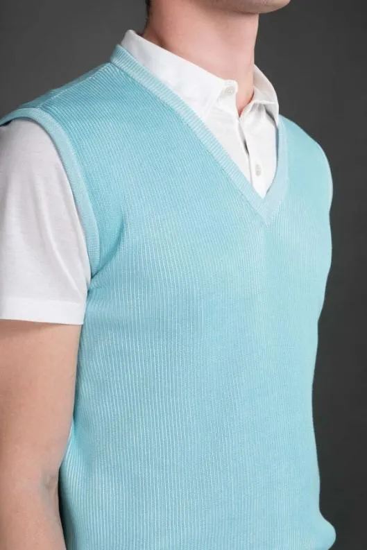 MooRER Knitwear Men ANSONSIA Caribbeanturquoisebianco
