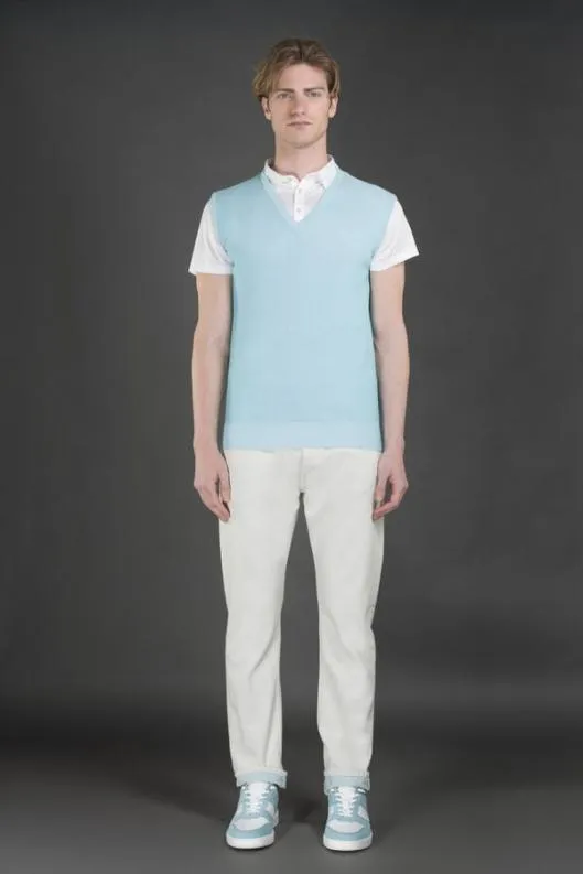 MooRER Knitwear Men ANSONSIA Caribbeanturquoisebianco