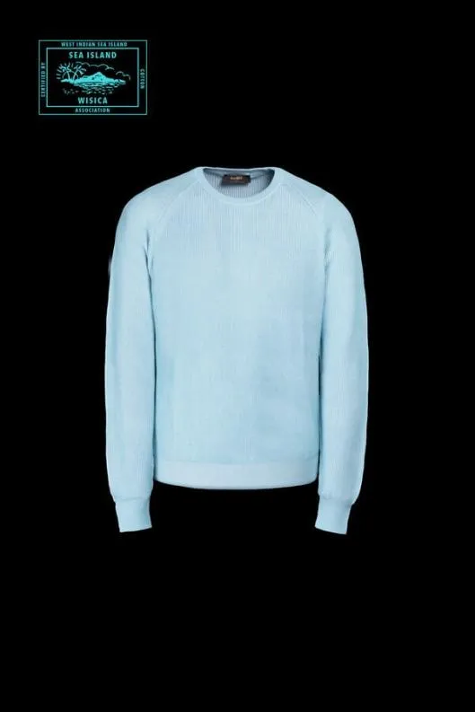 MooRER Knitwear Men CORNELIUSSIA Carribeanturquoisebianco