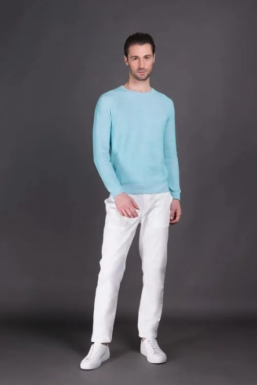 MooRER Knitwear Men CORNELIUSSIA Carribeanturquoisebianco