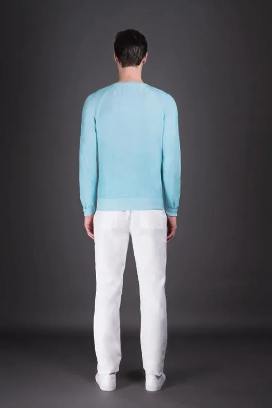 MooRER Knitwear Men CORNELIUSSIA Carribeanturquoisebianco