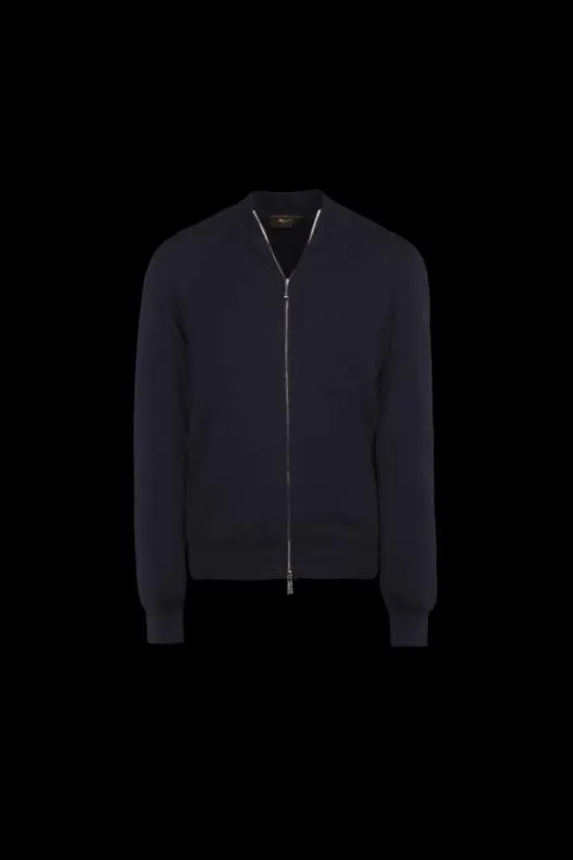 MooRER Knitwear Men DEANCSP Navy