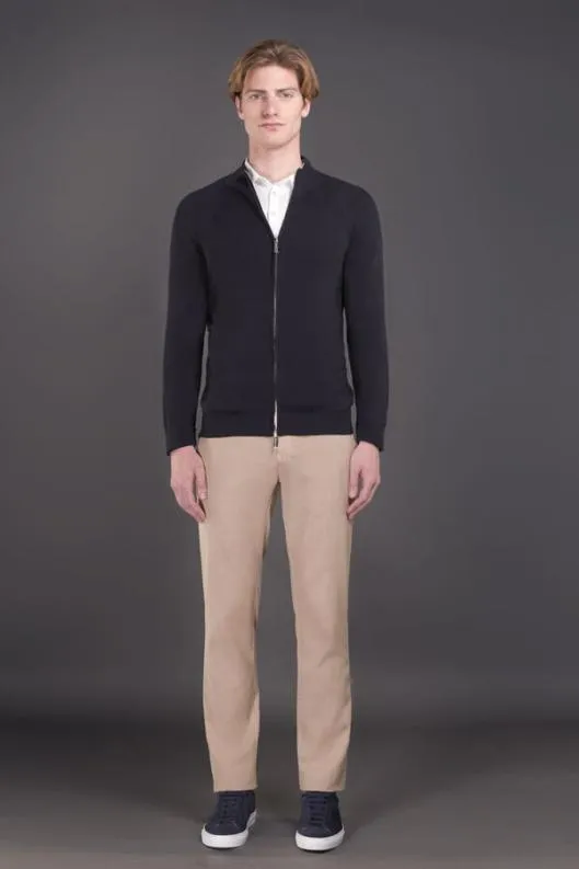 MooRER Knitwear Men DEANCSP Navy