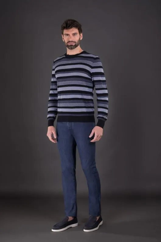 MooRER Knitwear Men ELMERRHA Indaco