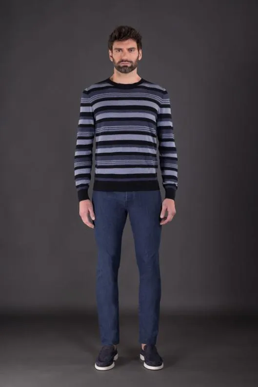 MooRER Knitwear Men ELMERRHA Indaco