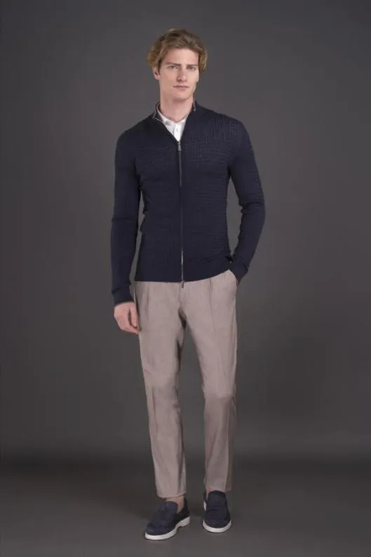 MooRER Knitwear Men ORSONKIB Navytortora