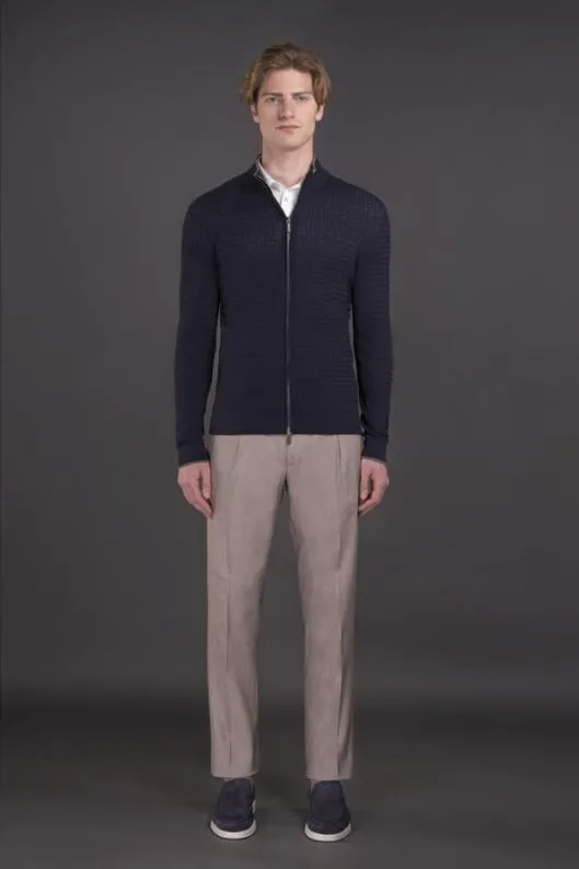 MooRER Knitwear Men ORSONKIB Navytortora