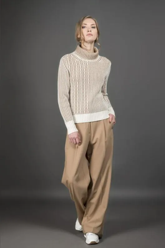 MooRER Knitwear Women ALESKABAV Biancocammello