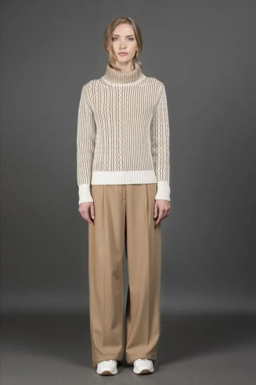 MooRER Knitwear Women ALESKABAV Biancocammello