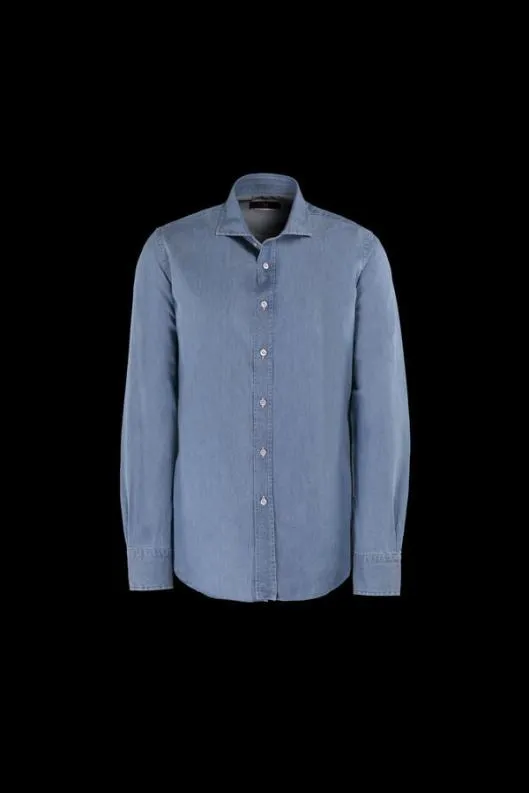 MooRER Shirts Men HAROLD65 LIGHT DENIM Lightdenim